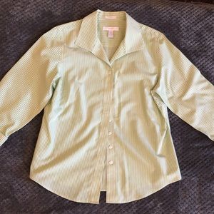 Ladies Chico’s stripe button blouse